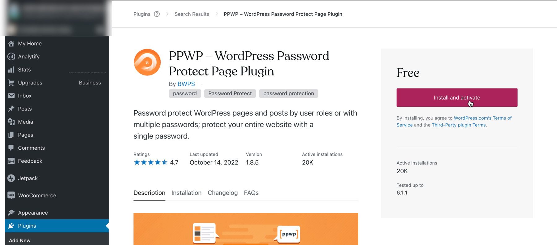 PPWP installer et activer