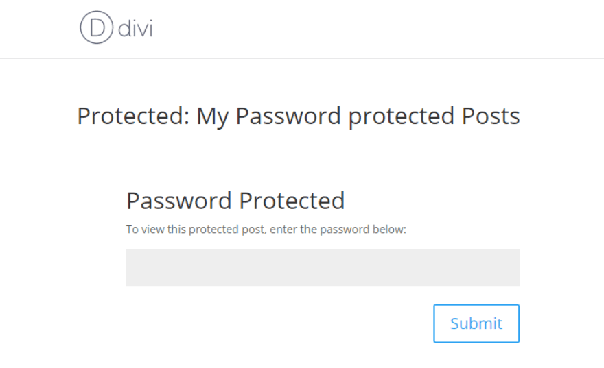 Divi protégé par un mot de passe