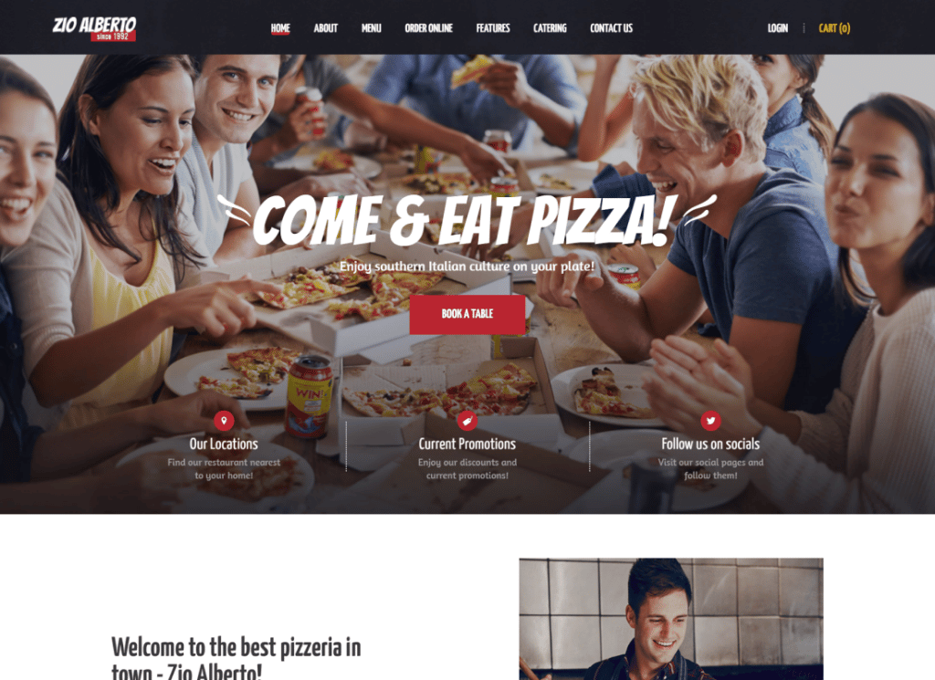 Zio Alberto | Thème WordPress pour pizzeria, café et bistrot