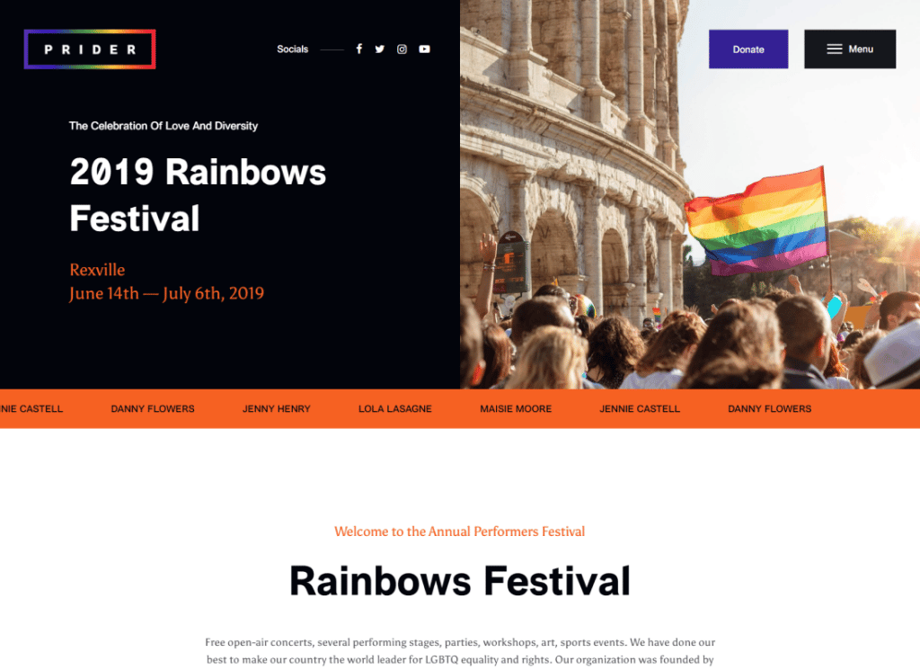 Fierté | Thème WordPress + barre du festival LGBT et des droits des homosexuels