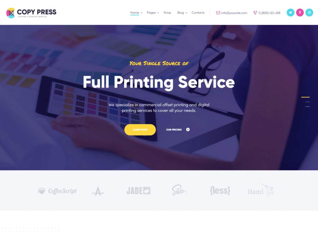 CopyPress | اكتب موضوع خدمات التصميم والطباعة WordPress