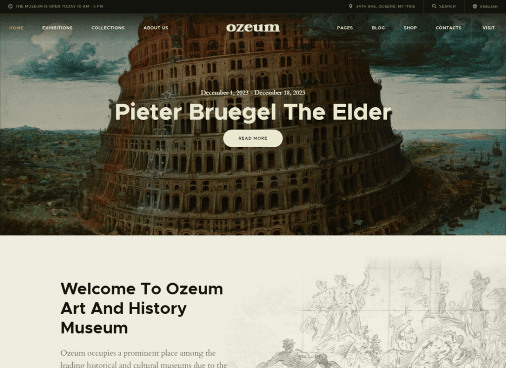 Ozeum - Modern Sanat Galerisi ve Yaratıcı Çevrimiçi Müze WordPress Teması