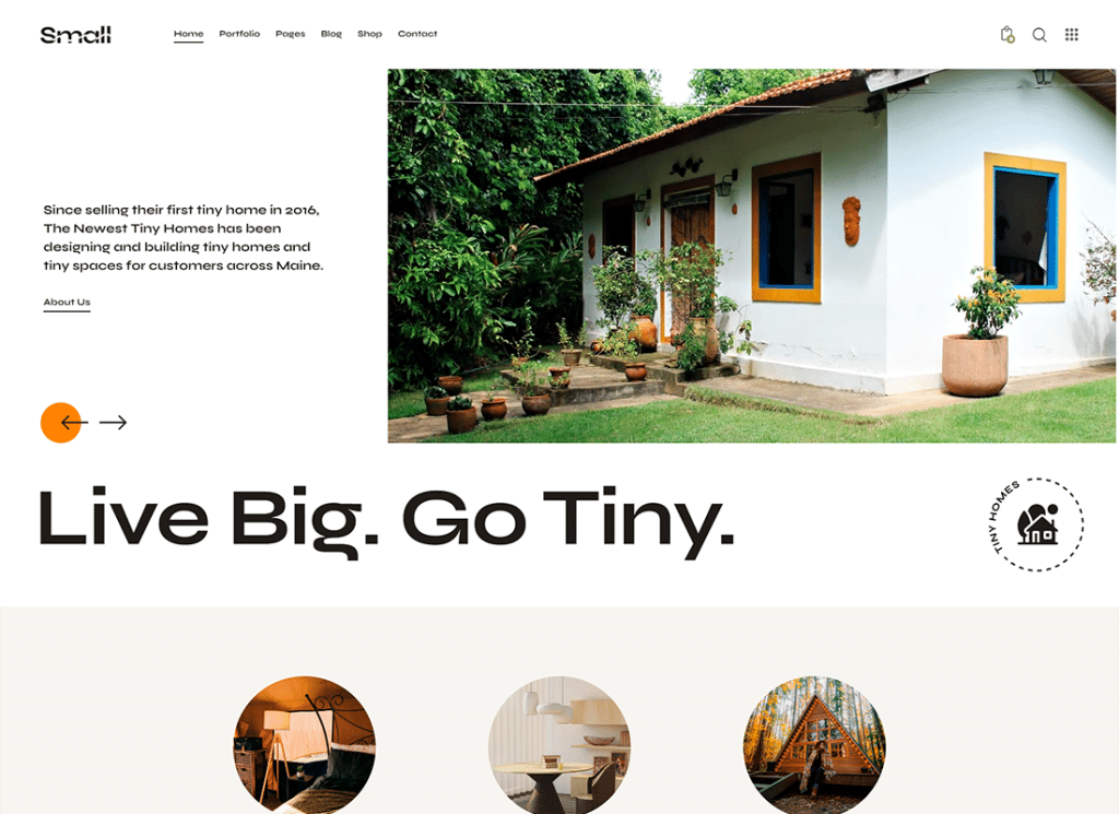 Small - Tiny House Living Lifestyle WordPress 테마