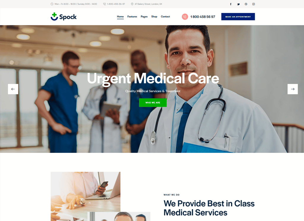 Spock - Medical Elementor 멀티 스킨 WordPress Theme