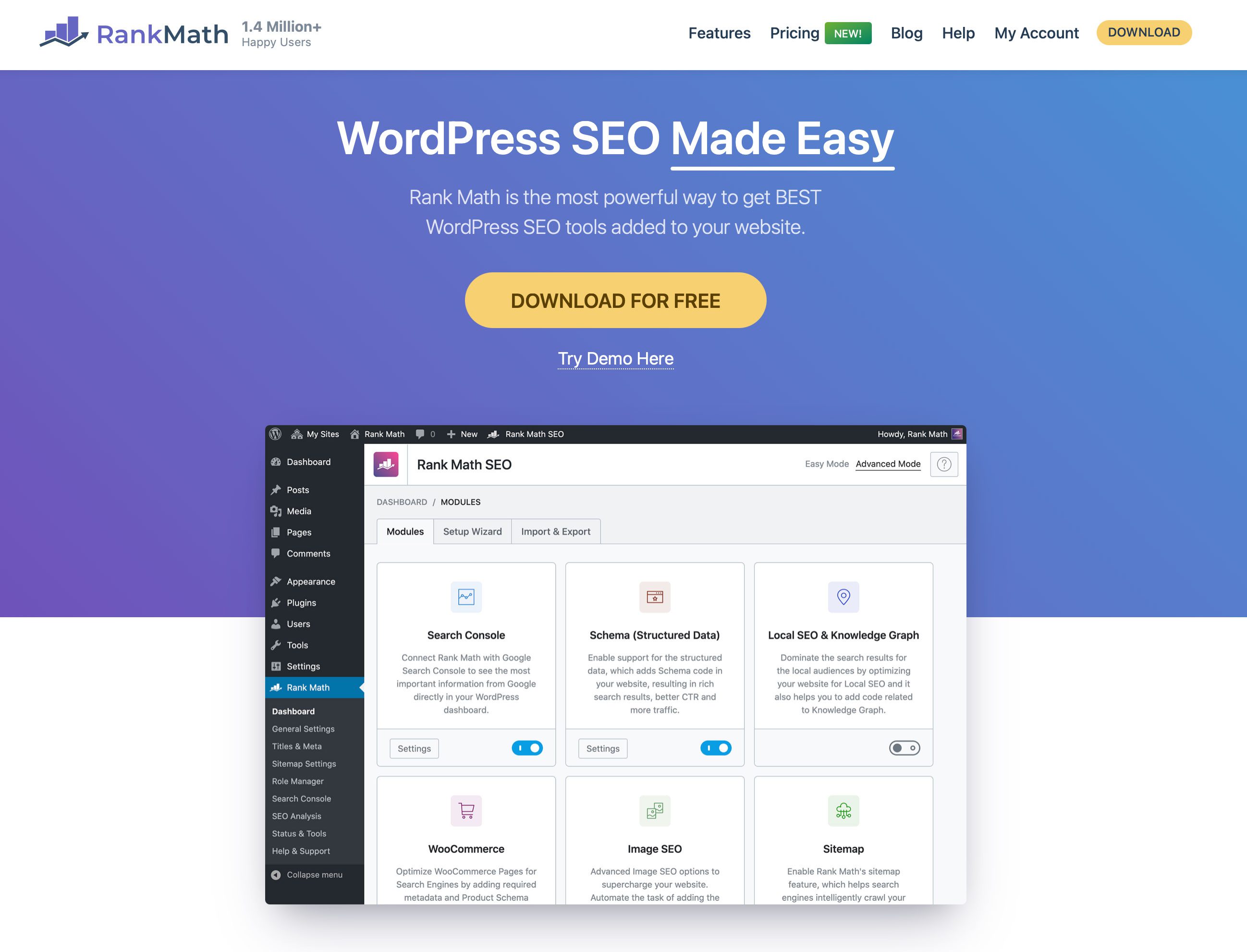 Plugin SEO RankMath pour WordPress