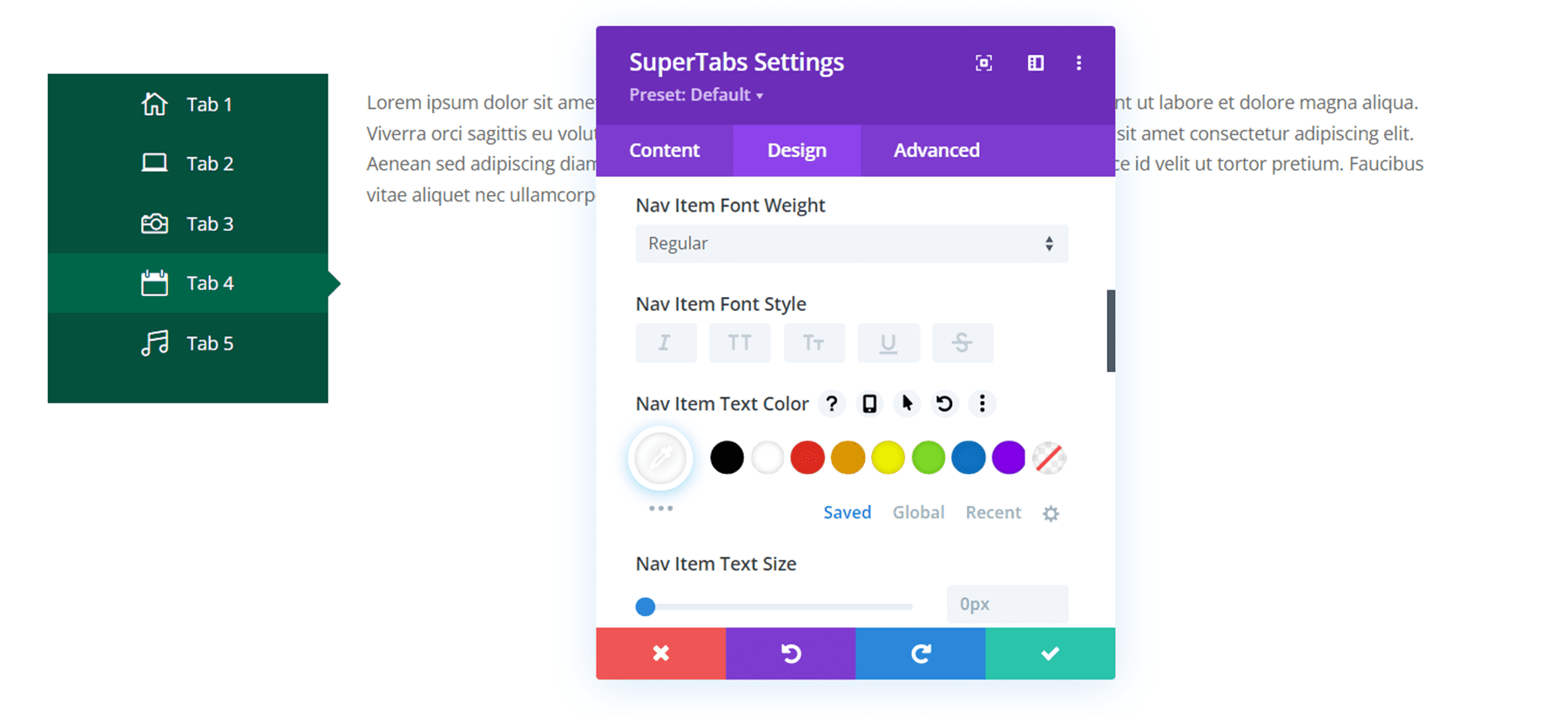 Divi Plugin Highlight Divi SuperTabs Nav Yazı Tipi