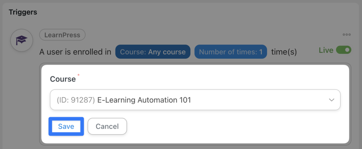 select a course