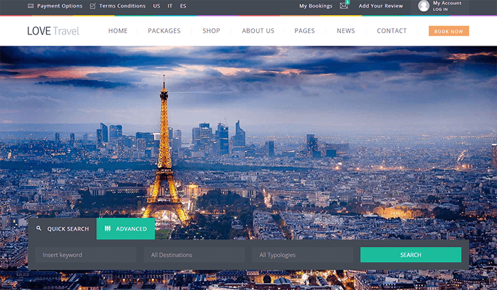 WordPress themes for travel company 