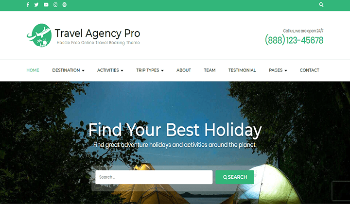 WordPress themes for travel company 