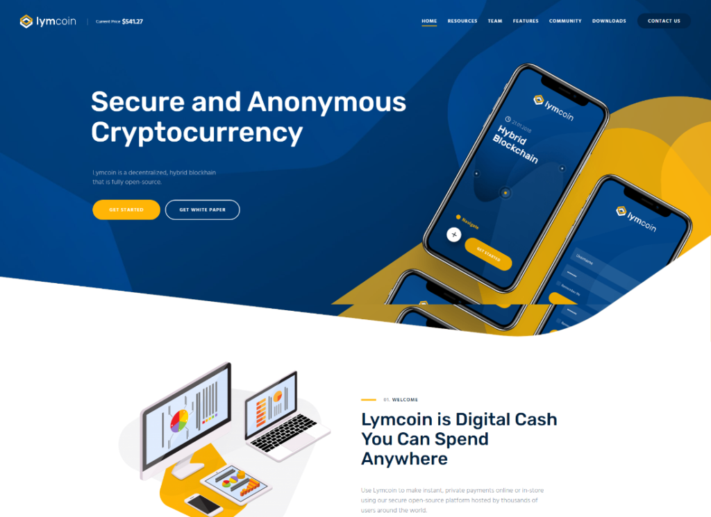 Lymcoin - Kryptowaluty i motyw WordPress ICO