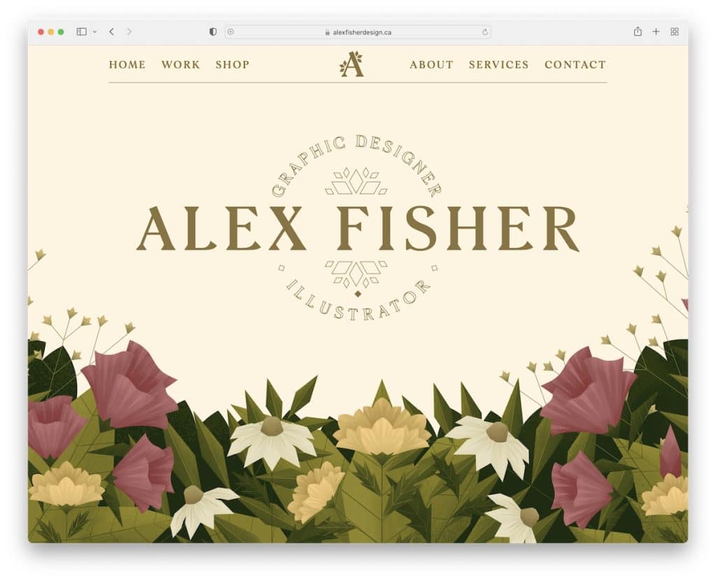 site web du portfolio d'artistes alex fisher