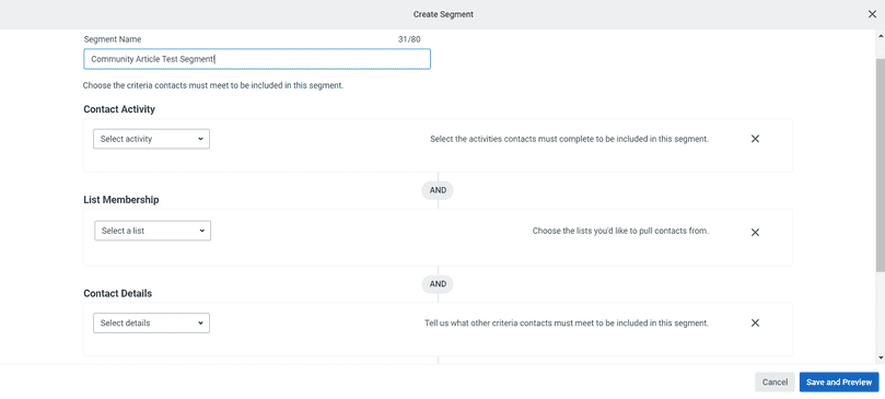 Segmentation des contacts