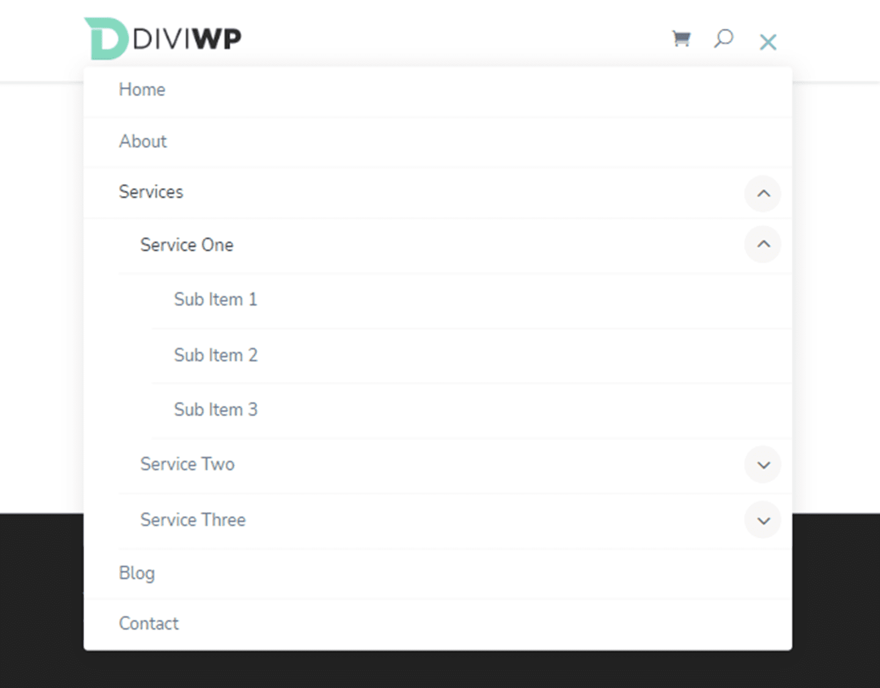 Mise en avant du produit Divi Sections d'en-tête DiviWP Disposition du pack 1 tablette