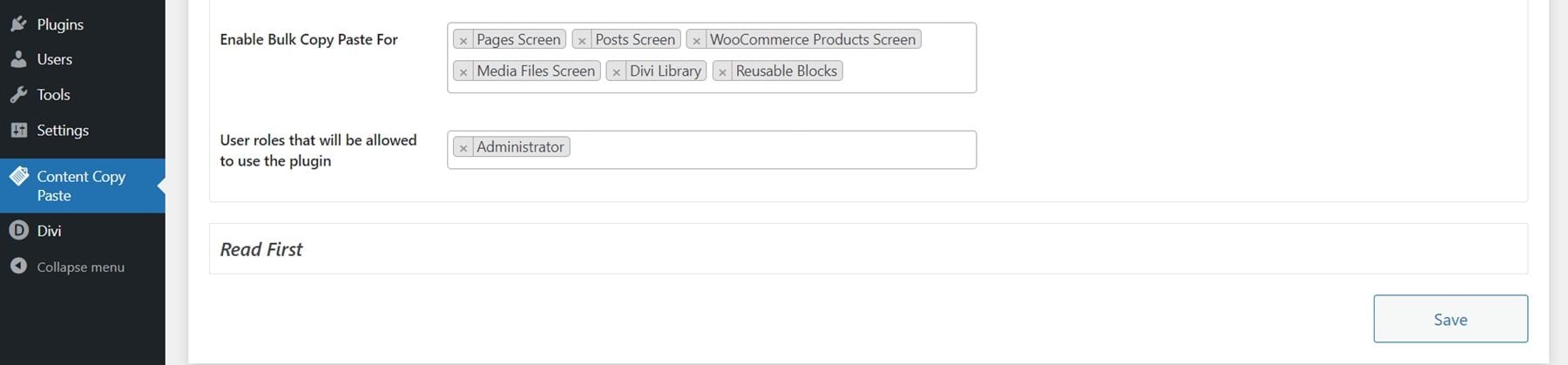 Divi Plugin Evidenzia Divi/Gutenberg/Woo Contenuto multidominio Copia incolla Impostazioni di sistema (CCPS) 2