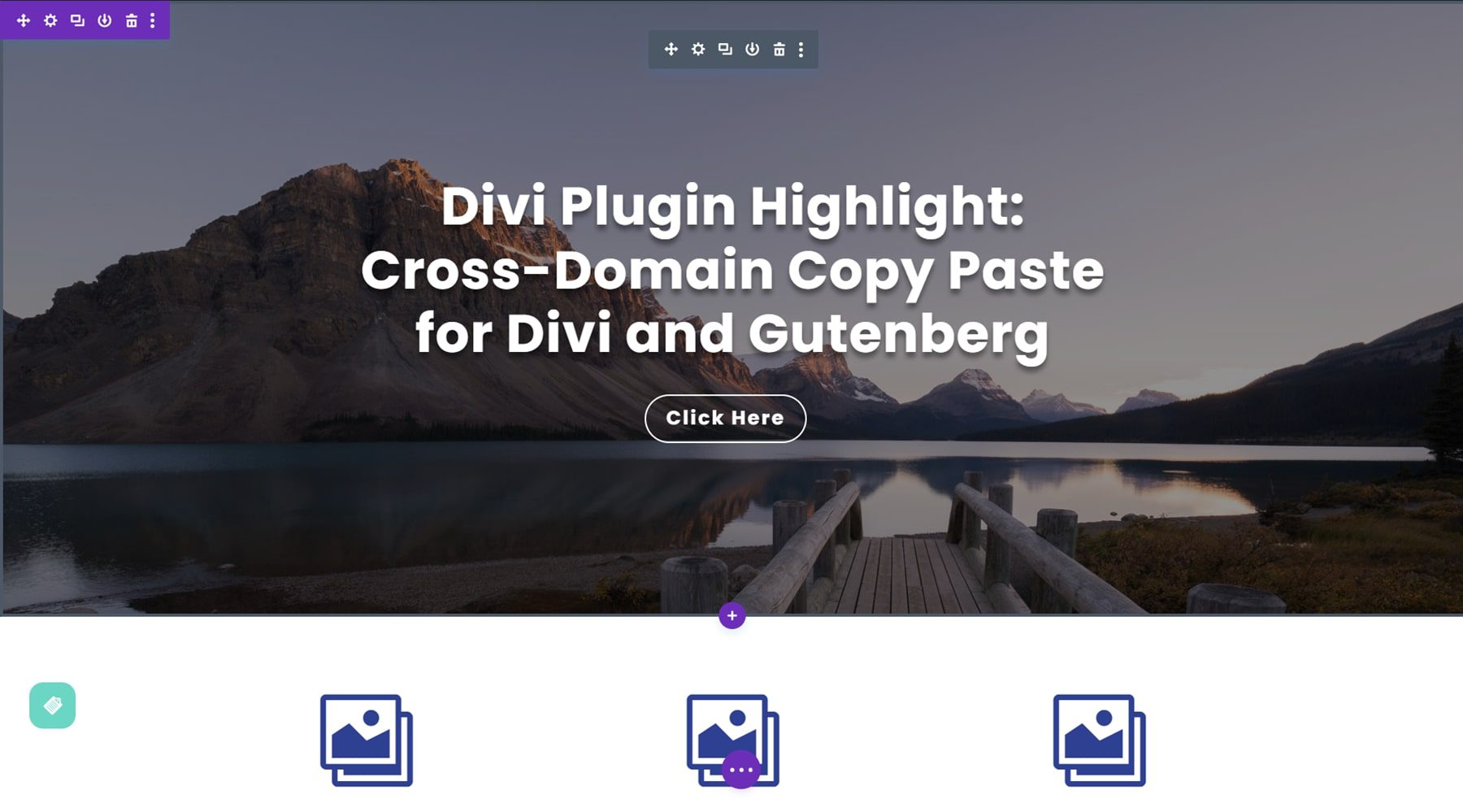 Divi 插件突出顯示 Divi/Gutenberg/Woo 跨域內容複製粘貼系統 (CCPS) Visual Builder 粘貼成功