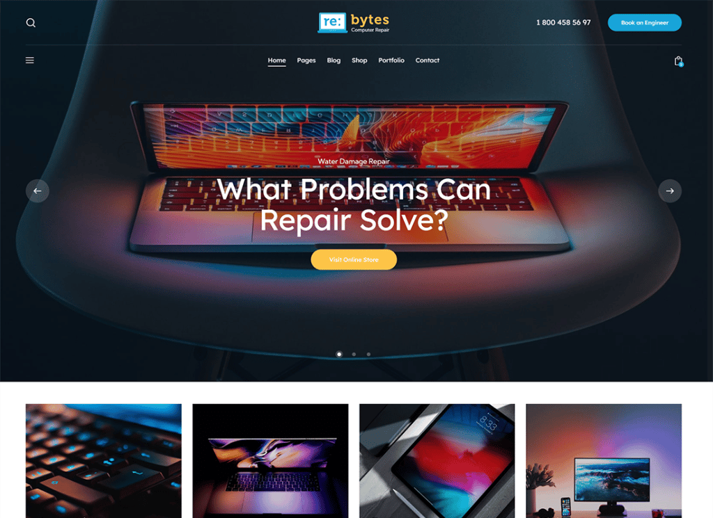 Re:bytes - Tema WordPress per servizi di riparazione di elettronica e computer