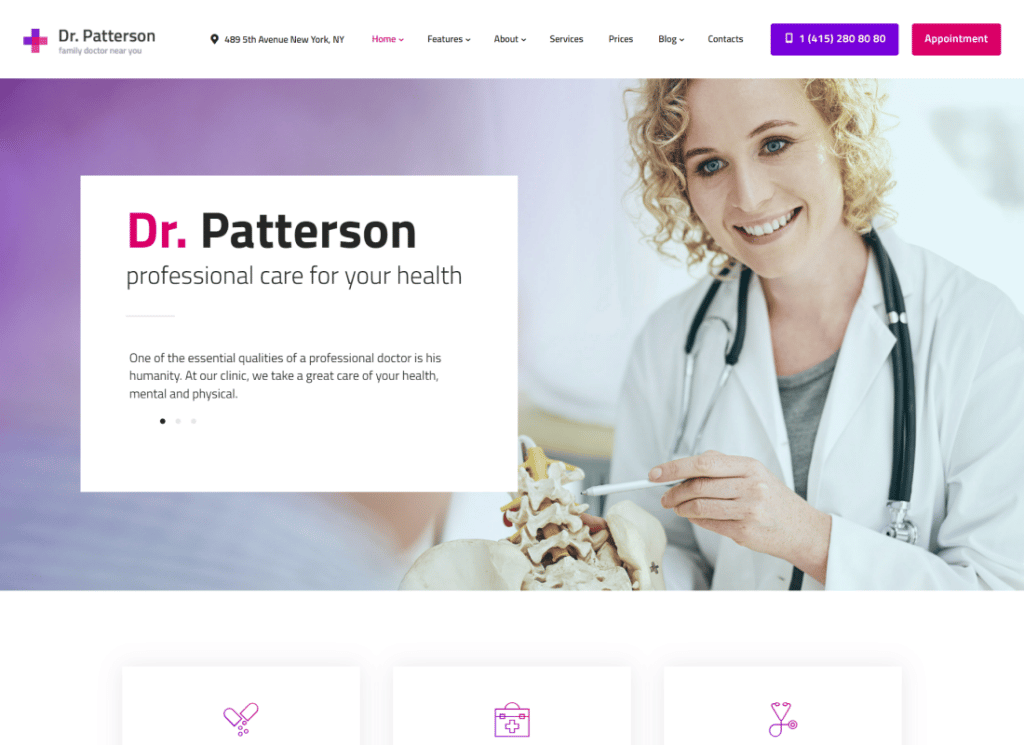 Dr.Patterson - Tema WordPress Medico di Medicina e Sanità