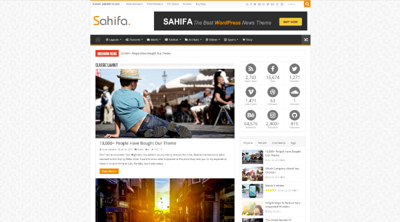 Sahifa WP Theme