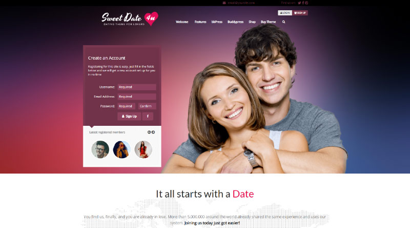 Sweet Date WP Theme