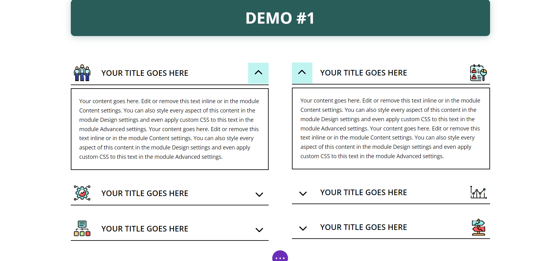 Divi Accordions Plus Demo