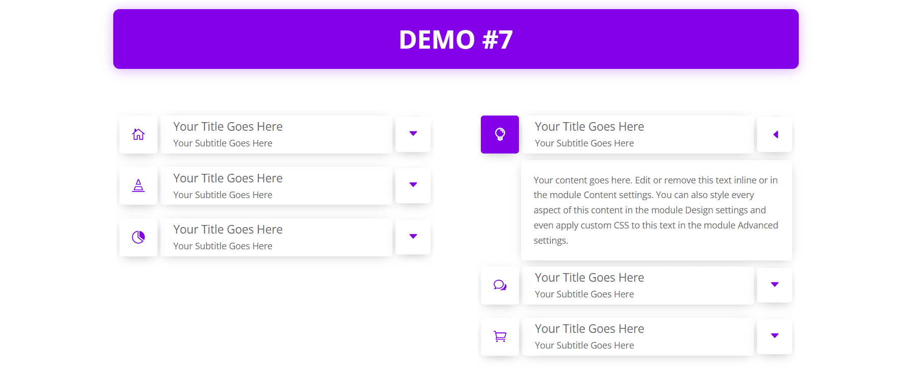 Divi Accordions Plus Demo