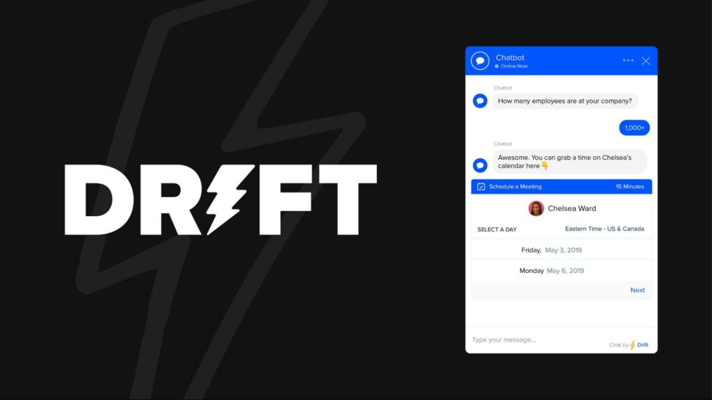 drift é um popular chat ao vivo baseado em nuvem e chatbot