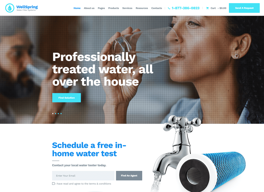 เวลล์สปริง | ธีม WordPress ของ Aqua Filters & Delivery Water Delivery