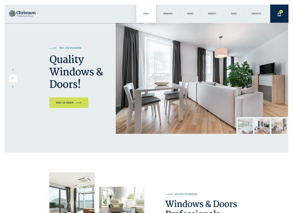 สีแดงเข้ม | Windows & Doors Services Store ธีม WordPress + Elementor