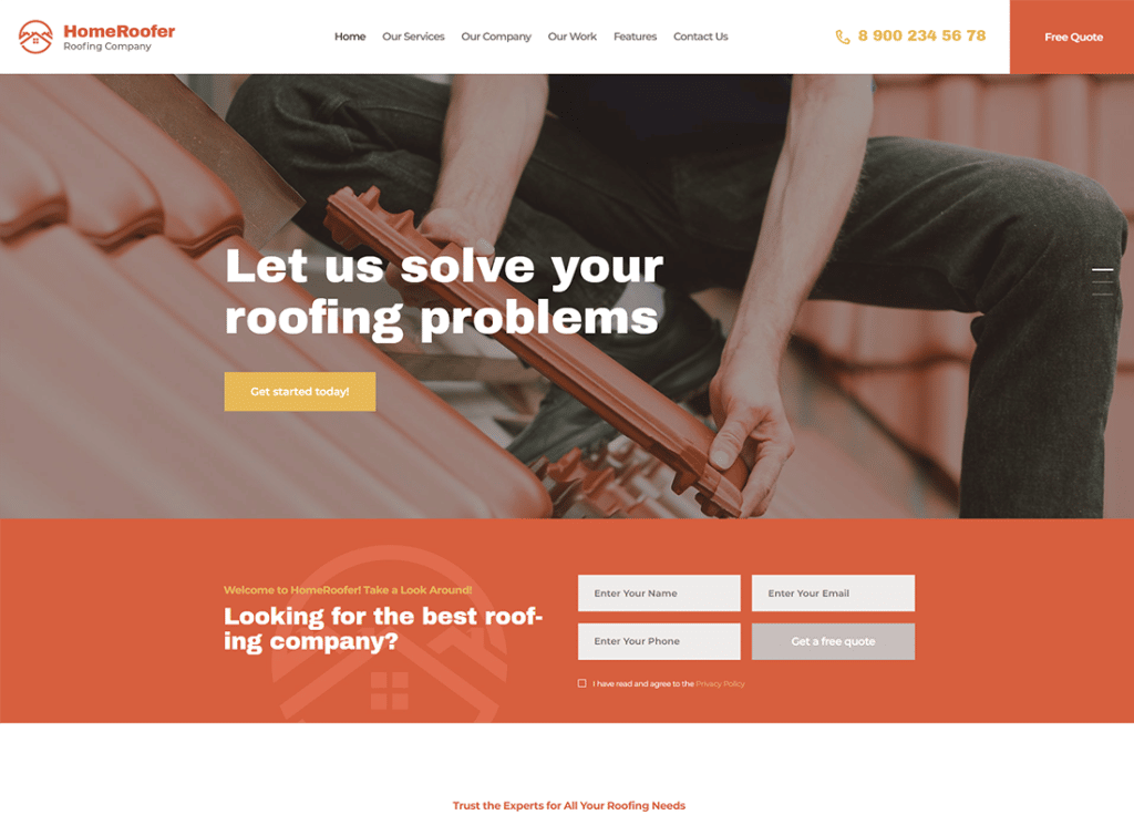 首頁屋頂工 | Roofing Company Services & Construction WordPress 主題