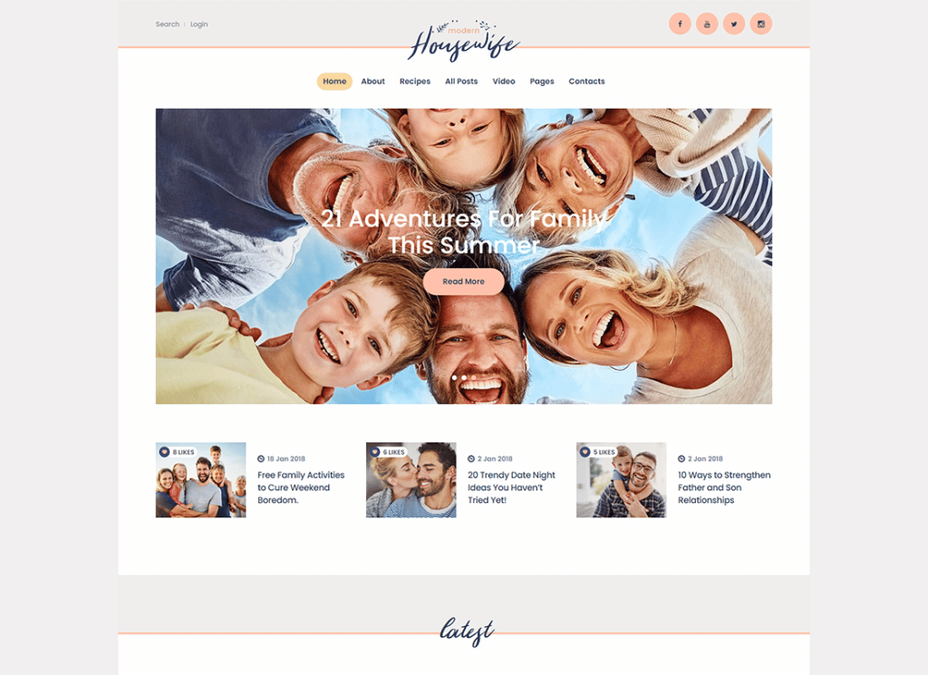 Moderne Hausfrau | WordPress-Blog-Theme für Frauen und Familie