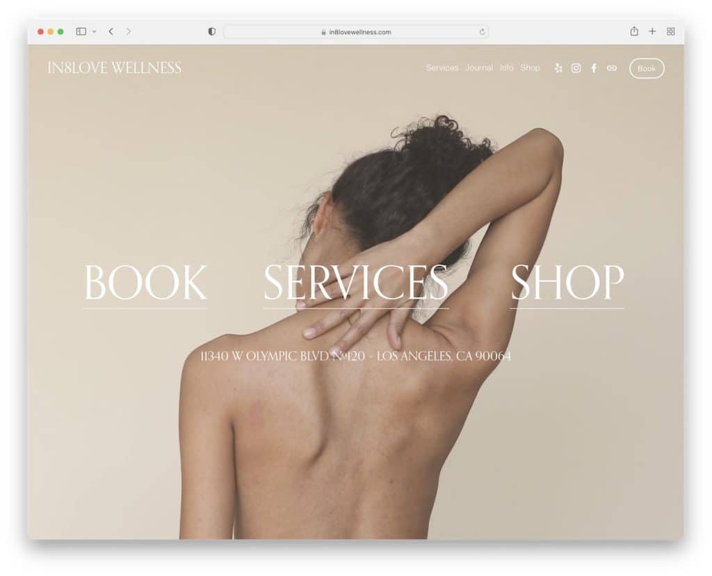 Site Web du service de bien-être in8love