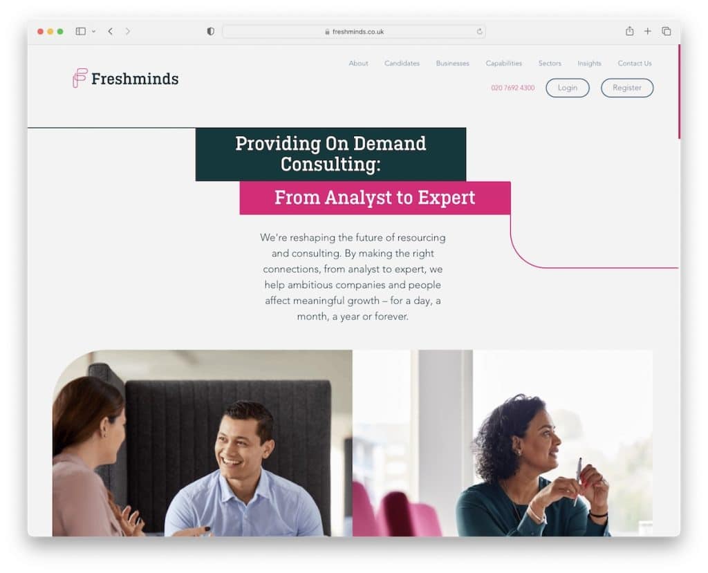 site de recrutamento de freshminds