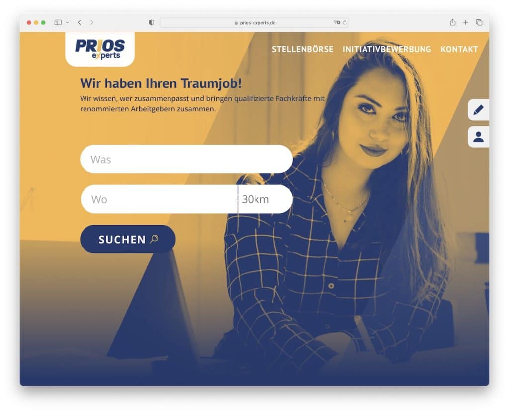 prios-Experten-Rekrutierungswebsite