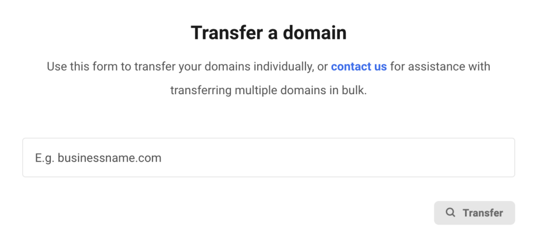 Transferați domeniul existent