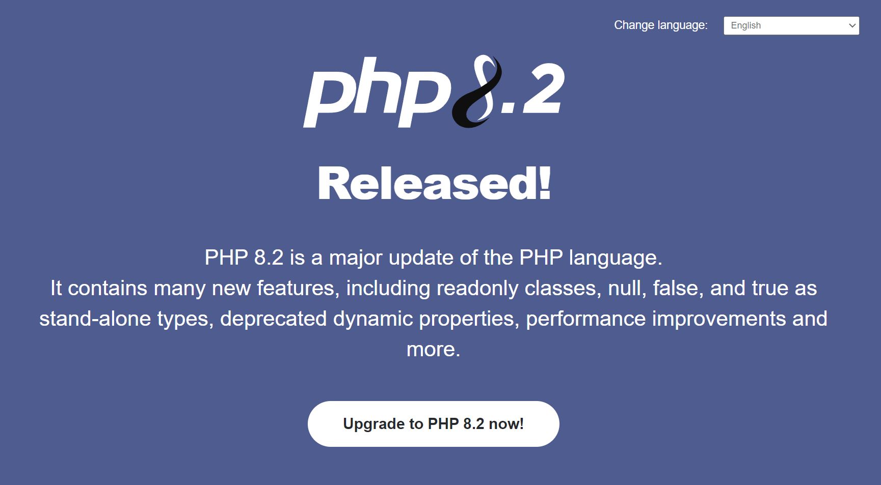 Versione PHP 8.2