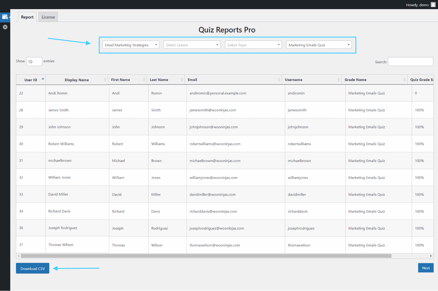 rapports-téléchargeables-personnalisés-dans-LearnDash-quiz-reports-pro