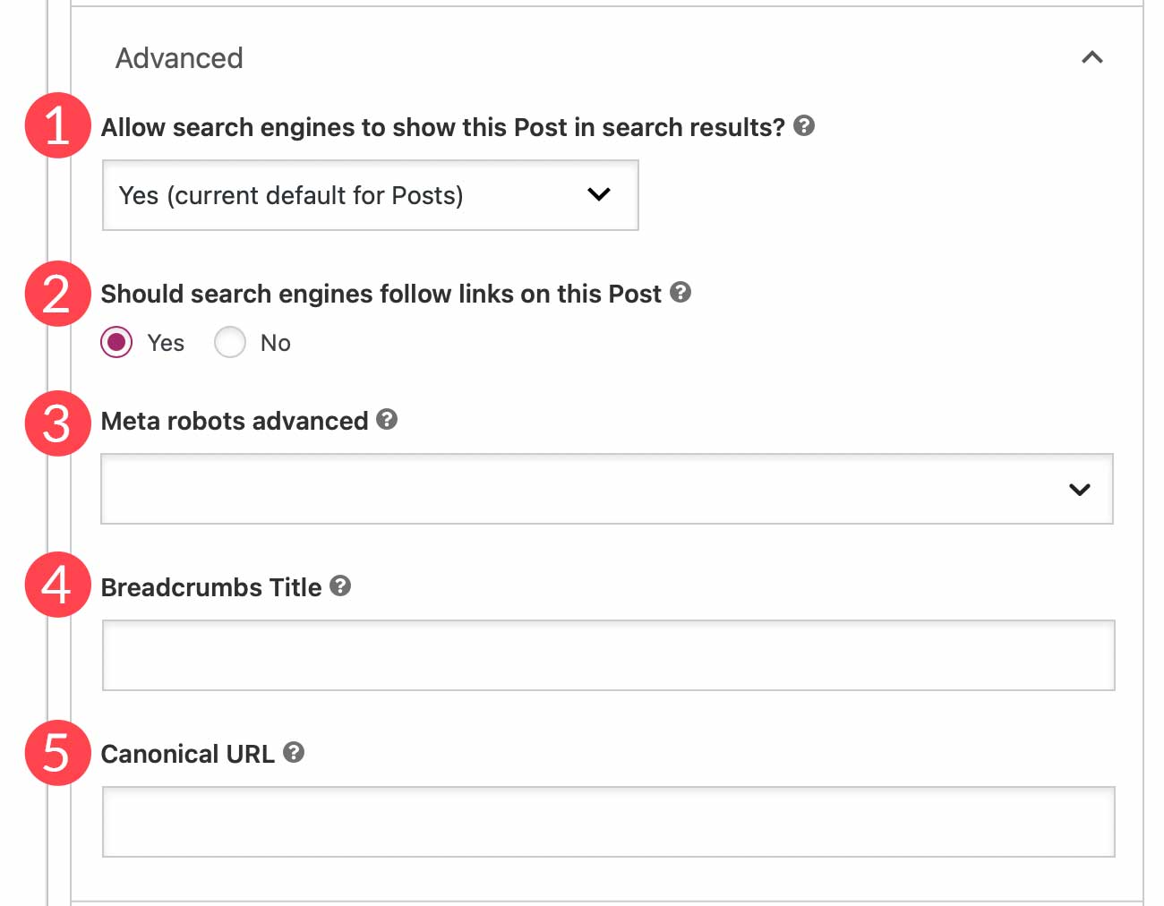 Yoast SEO 插件高級選項