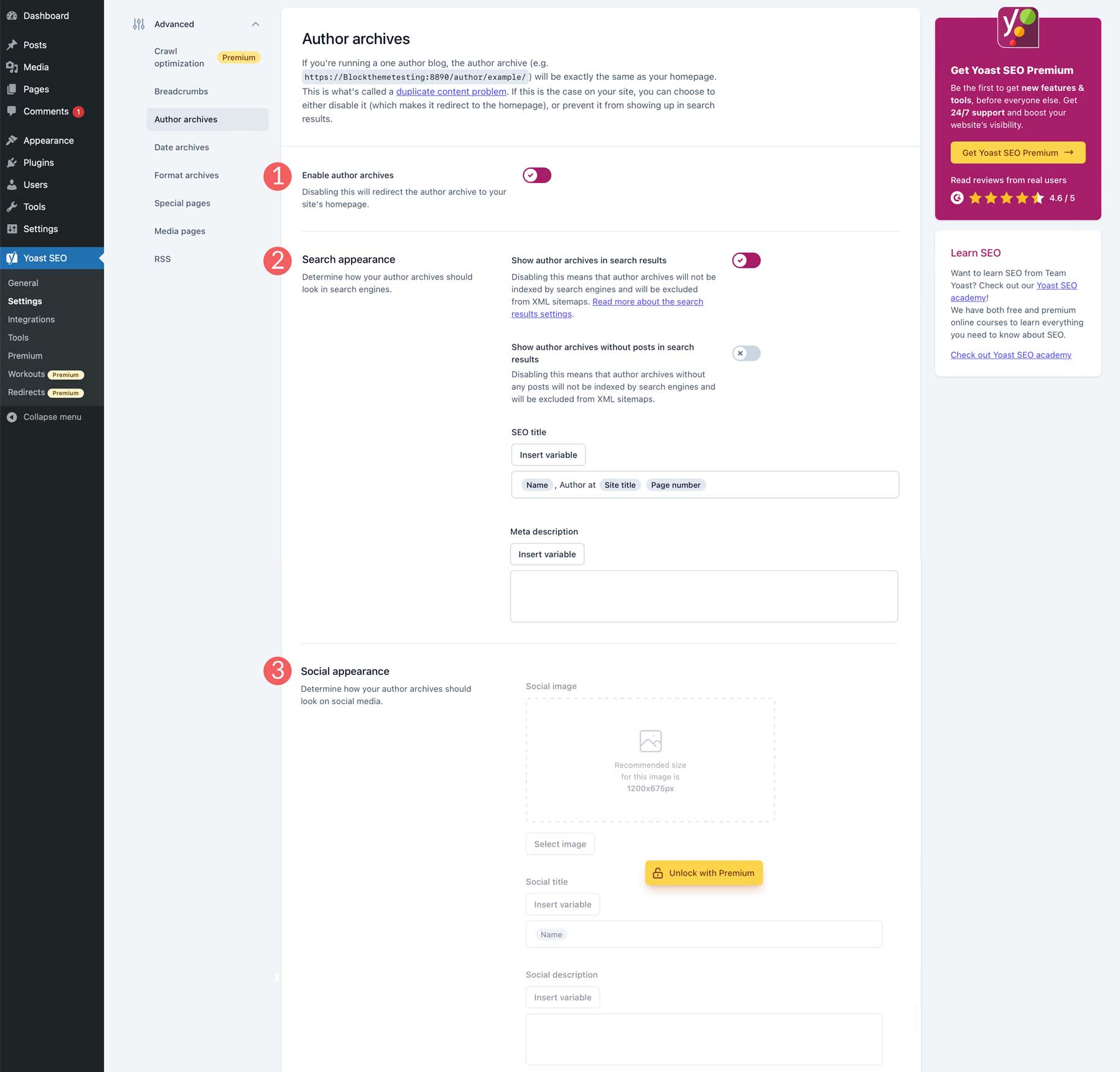 configuración de archivo