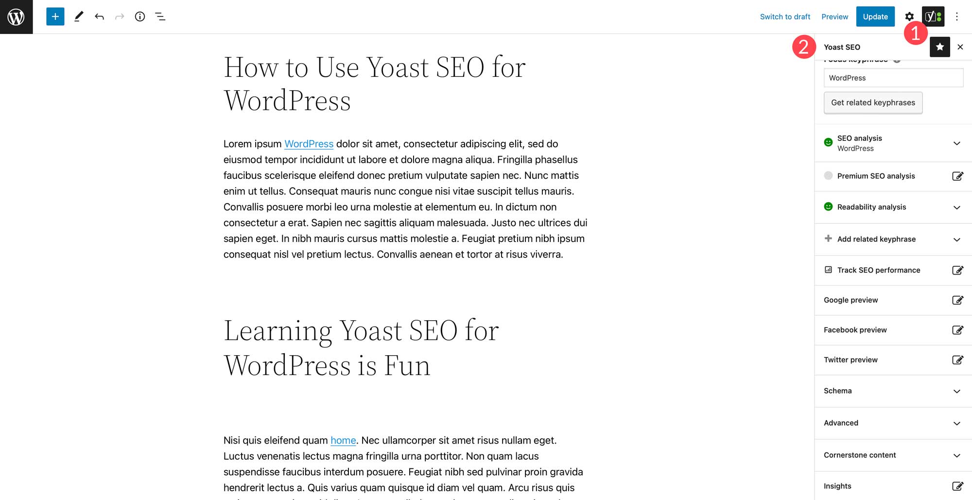 Yoast SEO blok teması