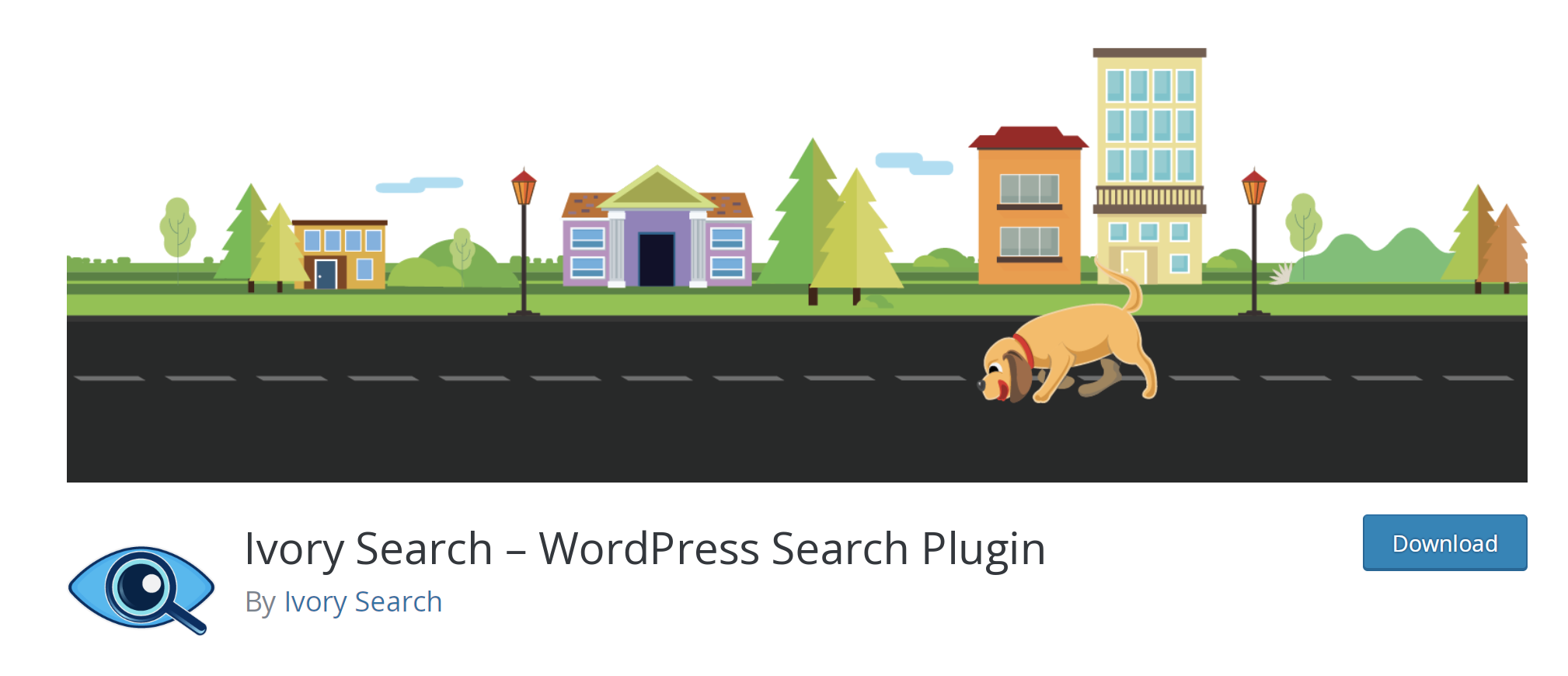 Listagem do Ivory Search no repositório do WordPress