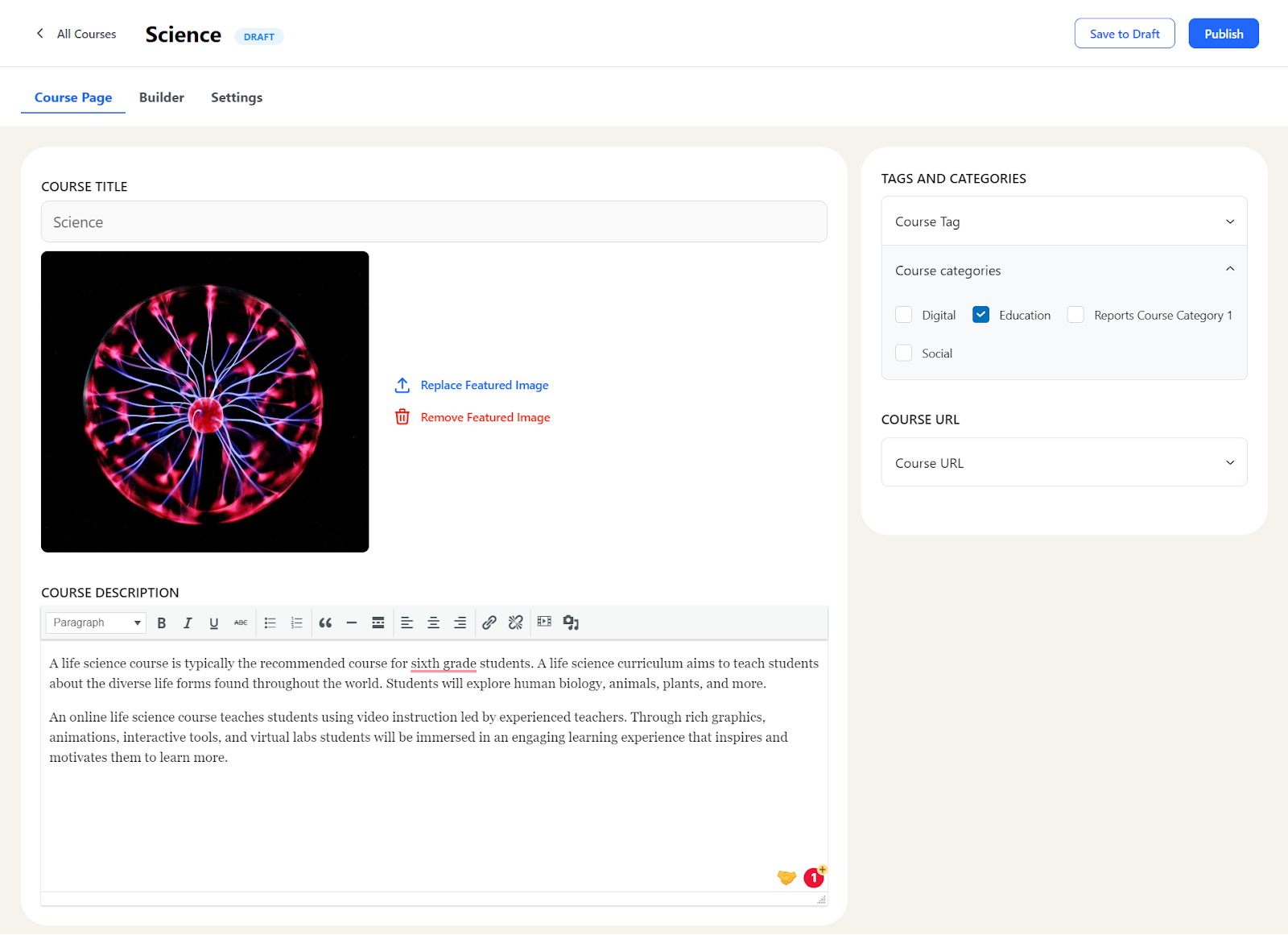 Sezgisel-kurs-sayfa-in-the-frontend kurs oluşturucu