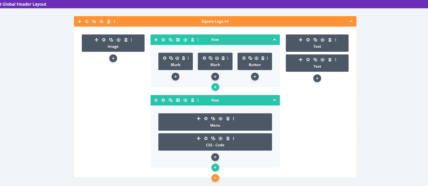 Cabeçalhos de logotipos quadrados