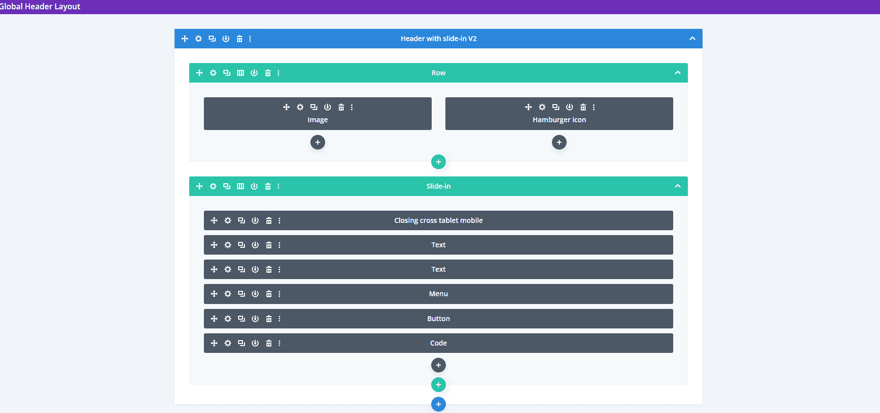 Cabeçalho com Slide-ins