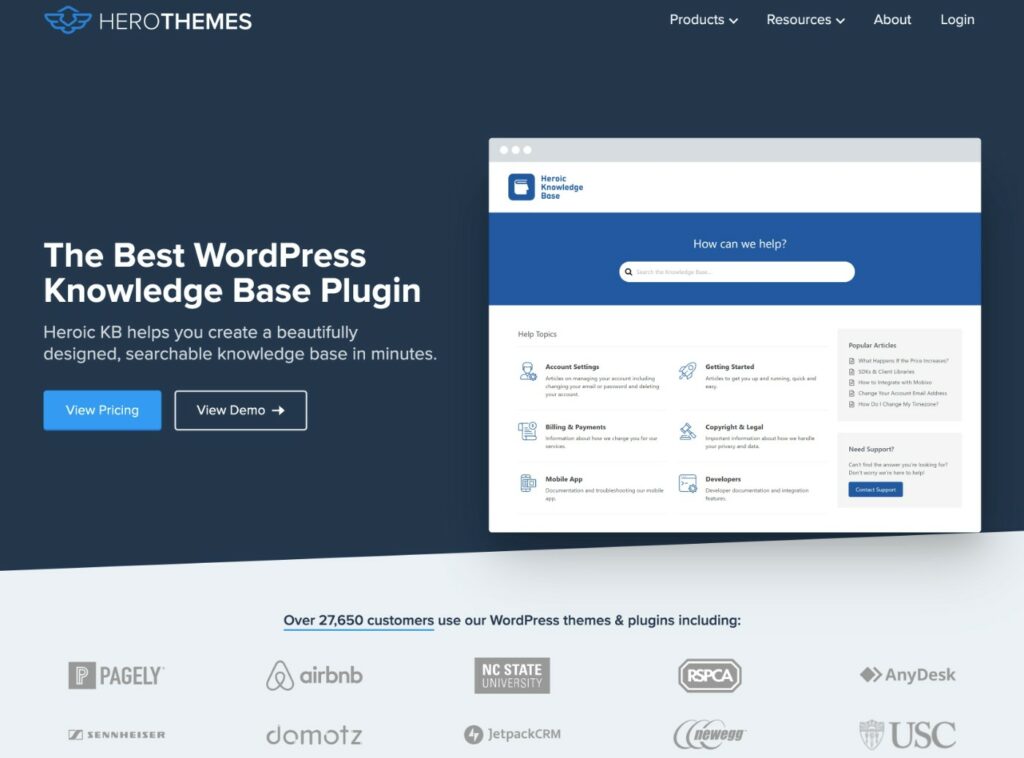 ปลั๊กอิน WordPress ฐานความรู้ Heroic