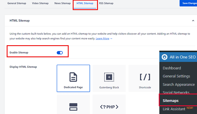 HTML sitemap