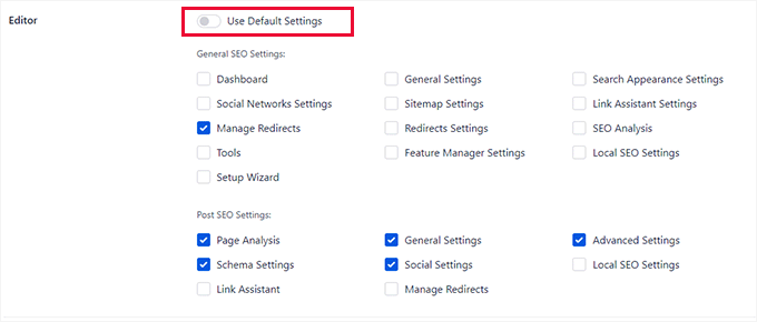 Edit access options