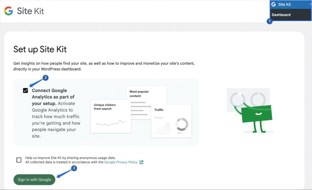 Configurer le suivi des visiteurs WordPress à l'aide de Site Kit