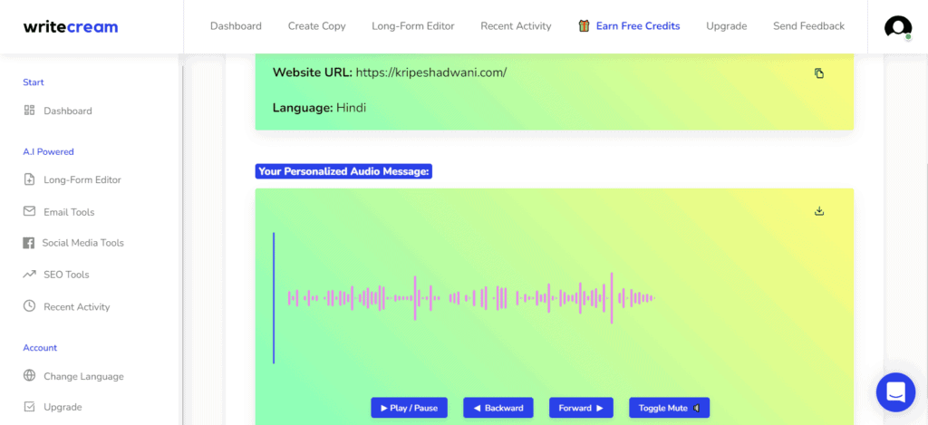 Brise-glace audio Writecream