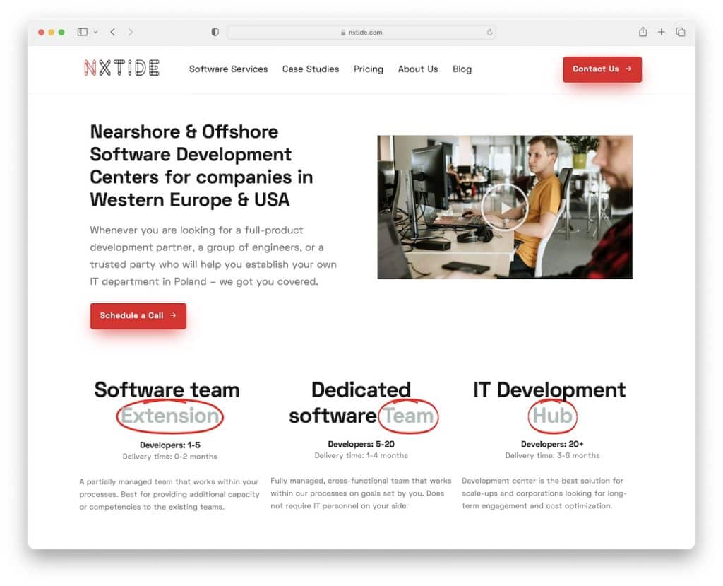 site-ul web nxtide node js