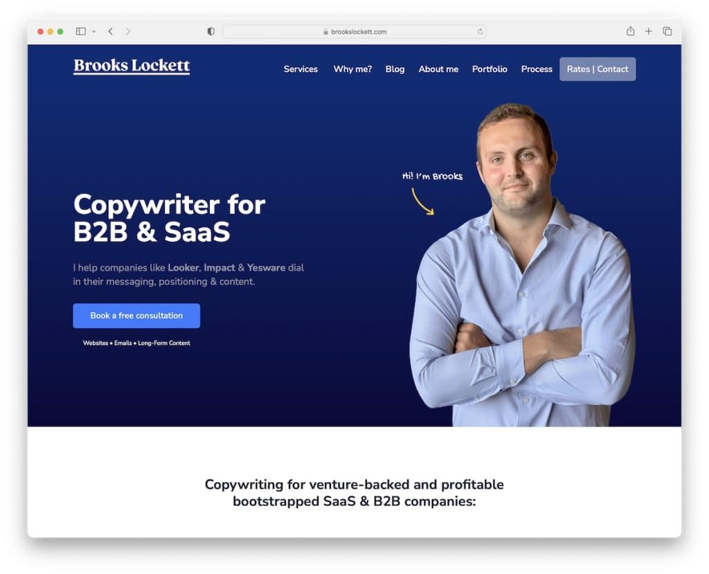 Sitio web del redactor publicitario Brooks Lockett